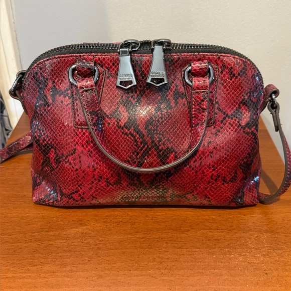 Aimee Kestenberg Handbags - Aimee Kestenberg Leather Crimson Snake Print Satchel EUC